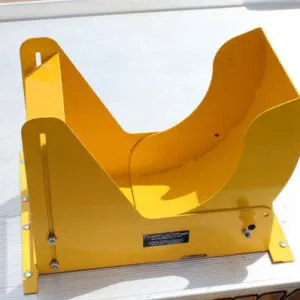 An assembled yellow wheel locker
